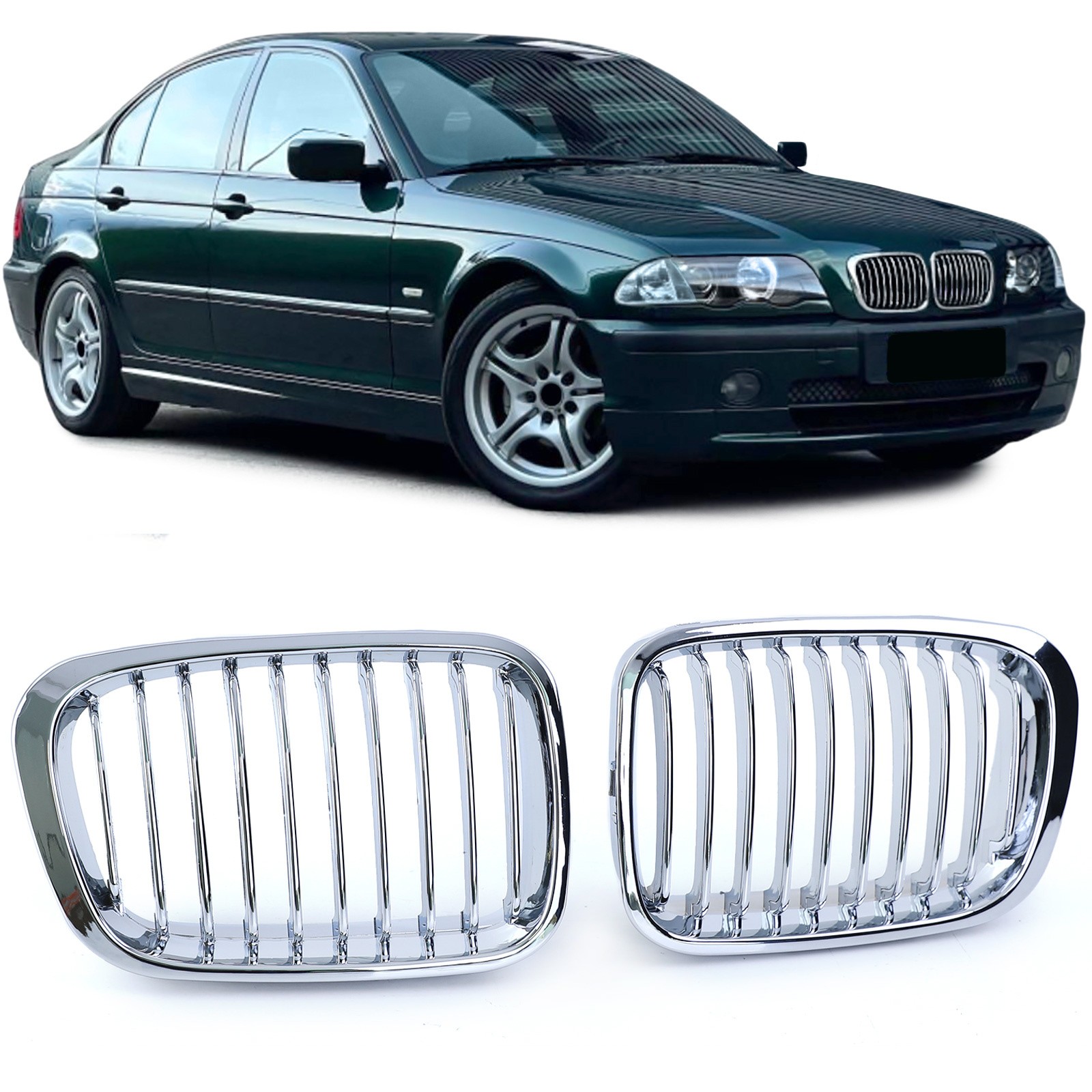 Grille - BMW 3 Serie E46 Sedan Touring - Sport rooster - CHROOM