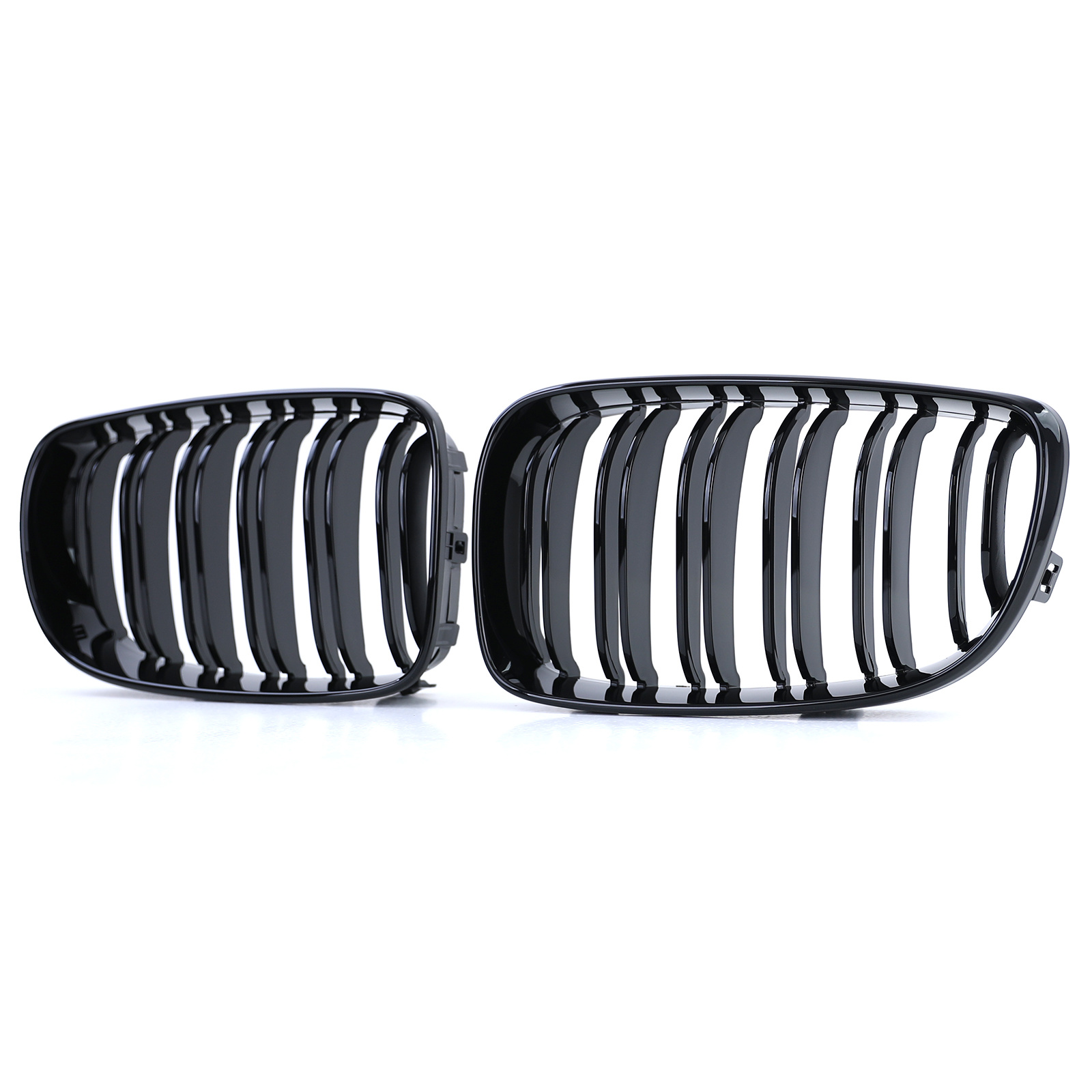 Radiateurgrill geschikt voor BMW E81 E82 E87 E88 LCI - Dubbele stang - Zwart glans