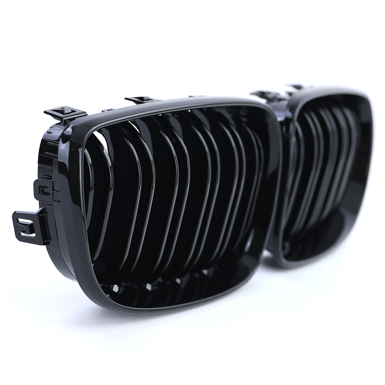 Radiateurgrill geschikt voor BMW E81 E82 E87 E88 LCI - Dubbele stang - Zwart glans