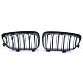 Radiateurgrill geschikt voor BMW E81 E82 E87 E88 LCI - Dubbele stang - Zwart glans