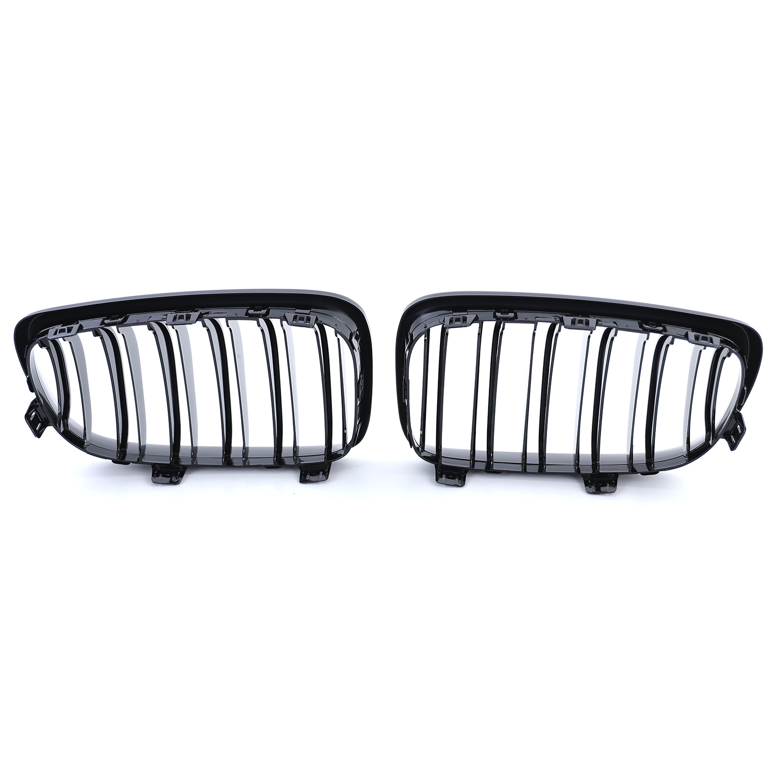 Radiateurgrill geschikt voor BMW E81 E82 E87 E88 LCI - Dubbele stang - Zwart glans