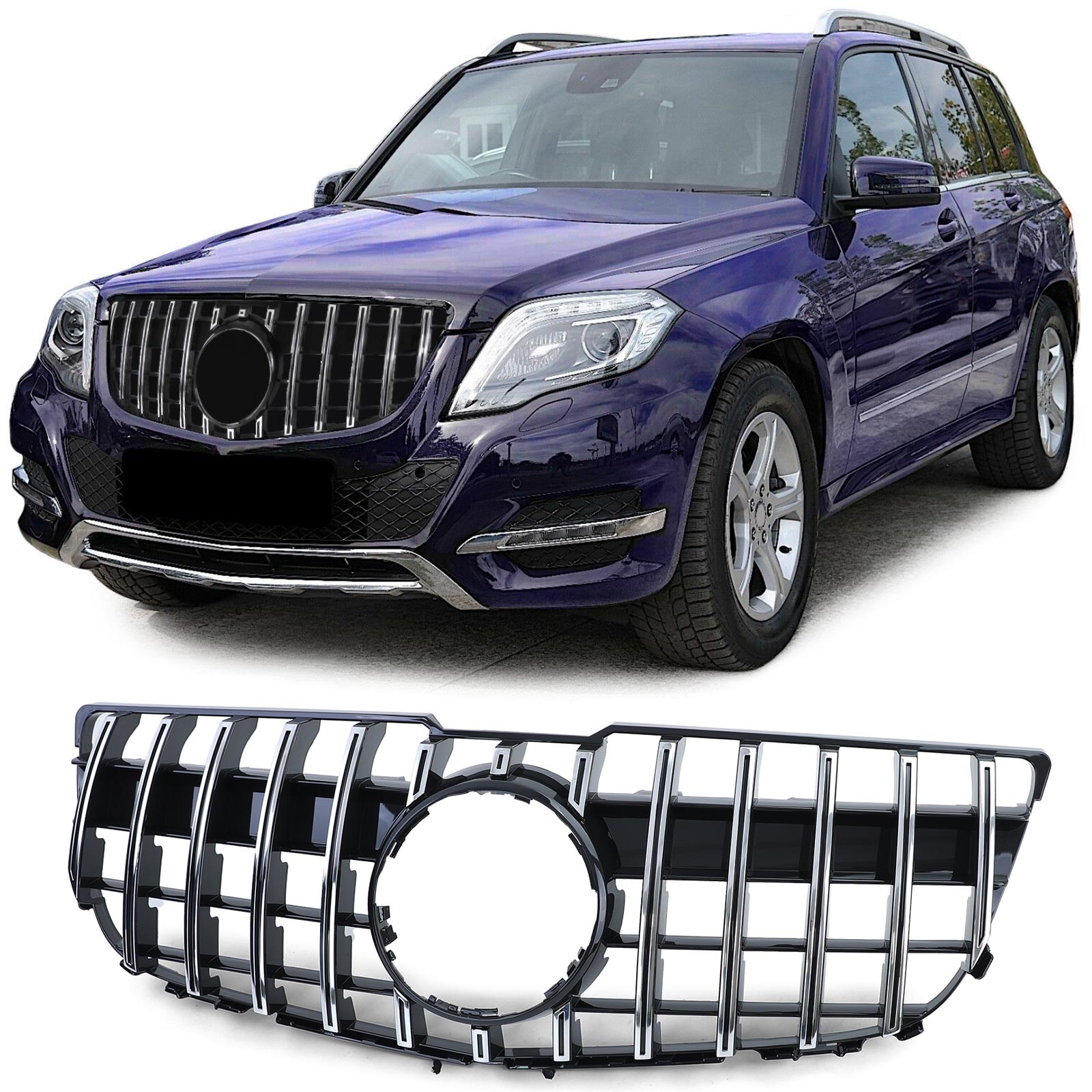 Radiateurgrill - Mercedes GLK X204 Facelift 12-15 - Sport optiek - Zwart chroom