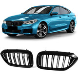 Radiateurgrille - BMW 6er GT G32 17-20 - dubbele spijlen - glanzende prestatie-look