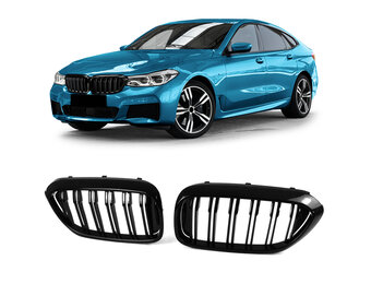 Radiateurgrille - BMW 6er GT G32 17-20 - dubbele spijlen - glanzende prestatie-look