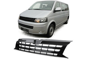 Radiateurgrill geschikt voor Volkswagen T5 Busje Facelift 09-15 - Badgeloos - ZWART GLANS