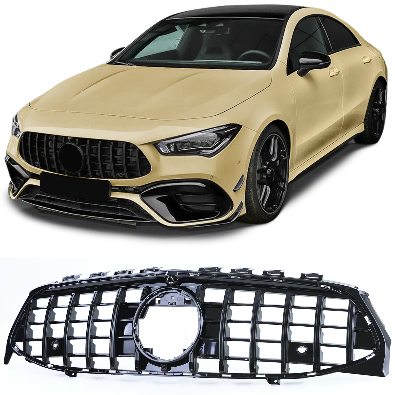 Grille - Mercedes CLA C118 - Sport Optiek - Zwart Glans