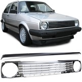Radiateurgrill - VW Golf 2 83-91 - Badgeloos, CHROOM, grillspoiler - 63x45x8cm