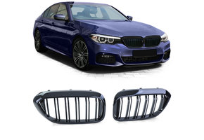 Radiateurgrille geschikt voor BMW 5 Serie G30 G31 17-20 - Dubbele staaf - Glans zwart