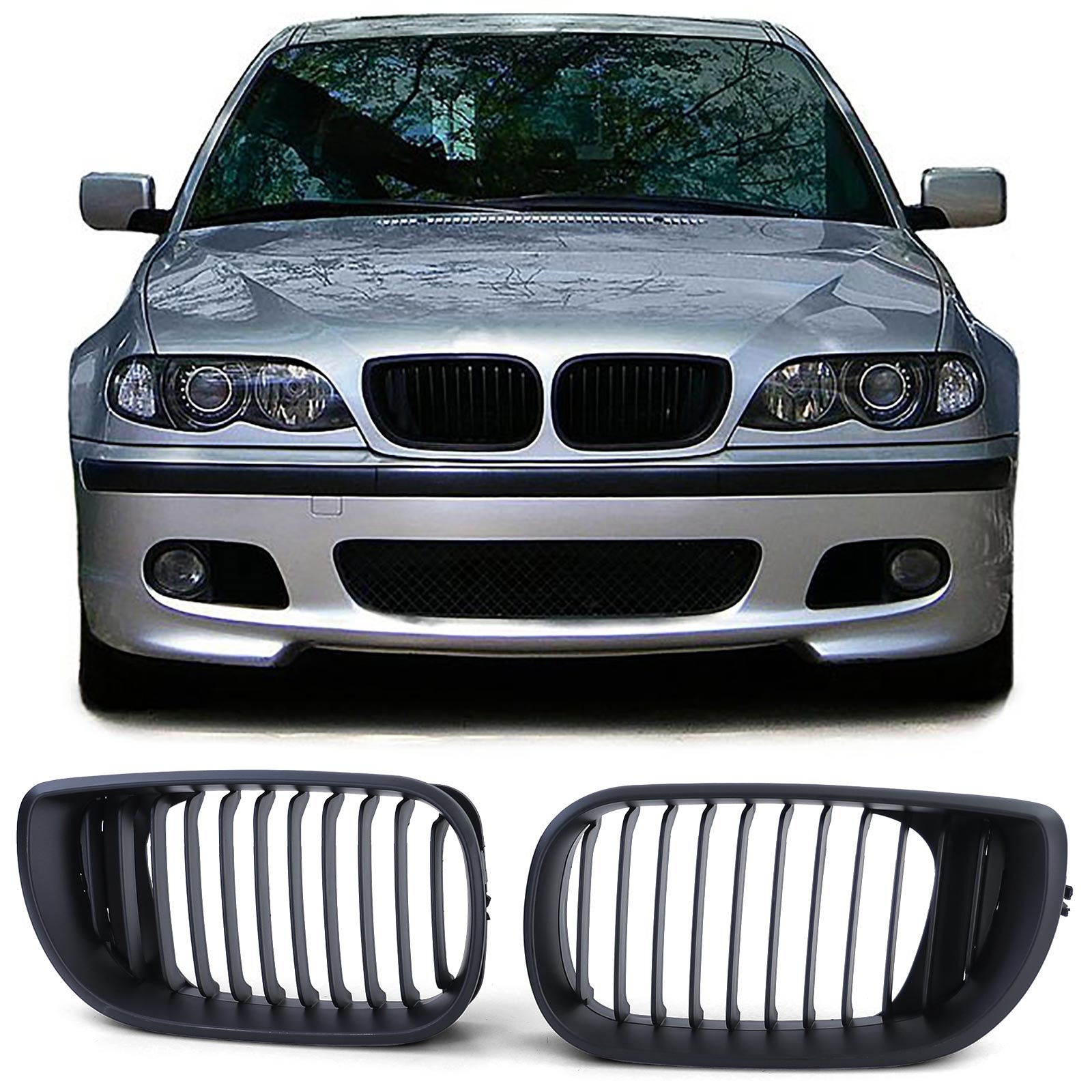 Radiateurgrille geschikt voor BMW 3 Serie E46 01-05 - Sport Rooster - Performance Zwart