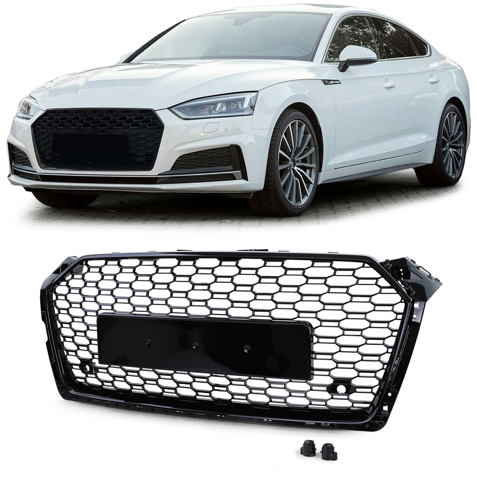 Radiateurgrill geschikt voor Audi A5 F5 16+ - sportieve look - glanzend zwart