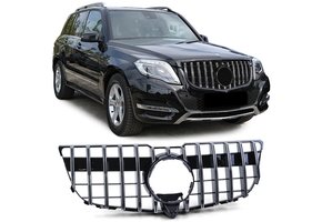 Radiateurgrill geschikt voor Mercedes GLK X204 Facelift 12-15 - Sport Optiek - Zwart Glans/Chroom