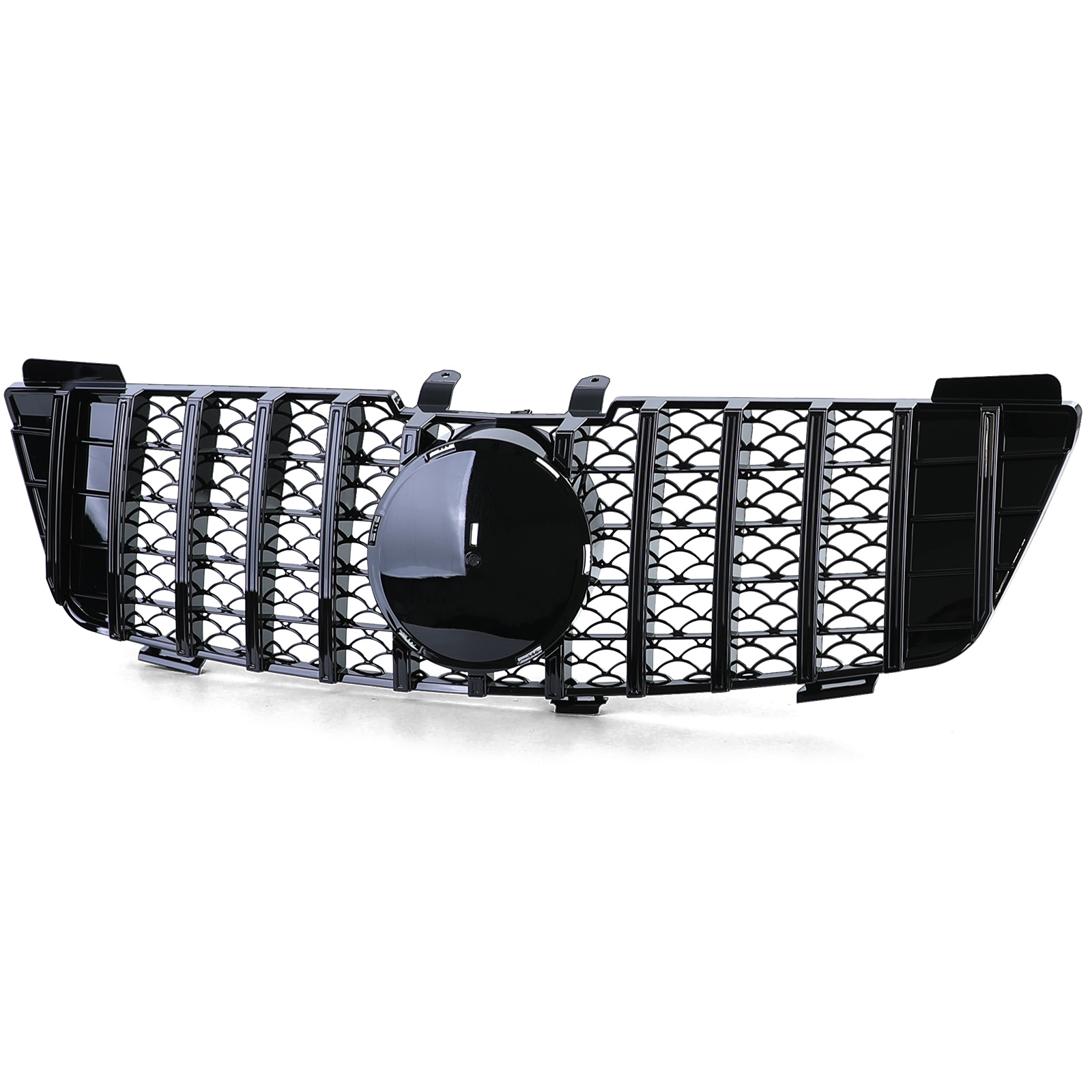 Sport radiateurgrill geschikt voor Mercedes M Klasse ML W164 05-08 - Sportieve uitvoering - Glanzend zwart