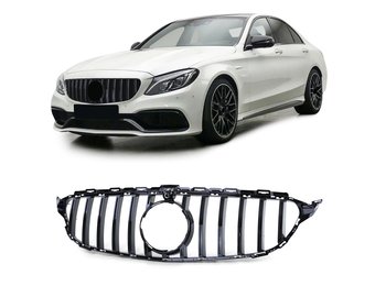 Radiateurgrill - Mercedes C-klasse W205 vanaf 14 - Sport Optiek - Glanzend Zwart