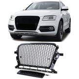 Radiateurgrill - Audi Q5 8R 12-16 - Honingraat sportlook - Zwart glanzend