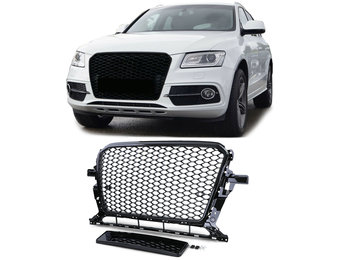 Radiateurgrill - Audi Q5 8R 12-16 - Honingraat sportlook - Zwart glanzend