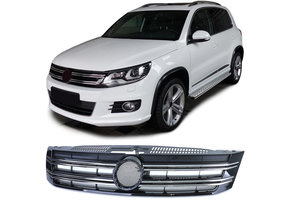 Radiateurgrill geschikt voor VW Tiguan 5N Facelift 11-18 - Zwart Glans Chroom - OEM-kwaliteit
