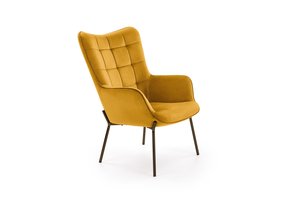 CASTEL - fauteuil - stof - 71x97x79 cm - geel zwart