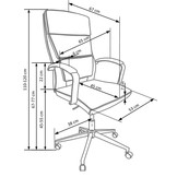 AURELIUS - bureaustoel - eco leer - 65x117-124x67 cm - wit