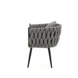 AVATAR - wave stoel - stof - 67x77x55 cm - grijs