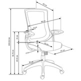 IGOR - bureaustoel - gaas - 66x104-114x63 cm - grijs