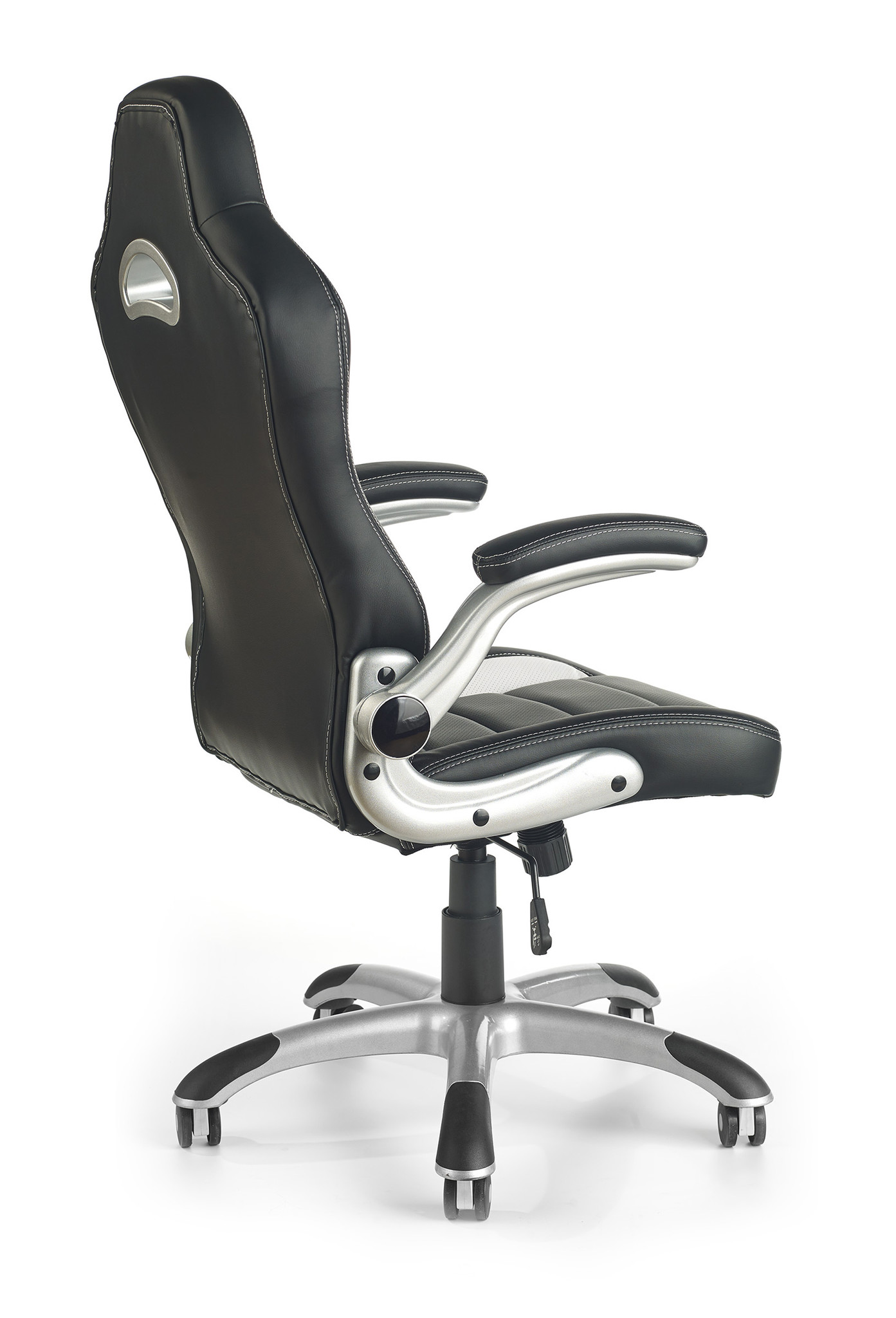 LOTUS - bureaustoel - eco leer - 63x117-127x65 cm - zwart grijs