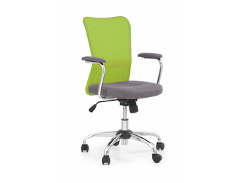 ANDY - kinder bureaustoel - stof - 56x87-95x56 cm - grijs limoen