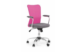 ANDY - kinder bureaustoel - stof - 56x87-95x56 cm - grijs roze