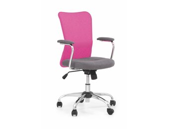 ANDY - kinder bureaustoel - stof - 56x87-95x56 cm - grijs roze