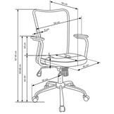 ANDY - kinder bureaustoel - stof - 56x87-95x56 cm - grijs roze