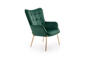 CASTEL - fauteuil - stof - 71x97x79 cm - groen goud
