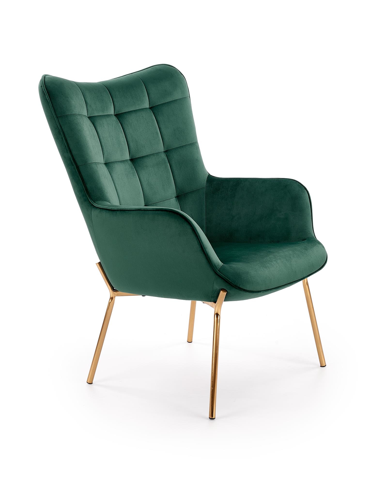 CASTEL - fauteuil - stof - 71x97x79 cm - groen goud