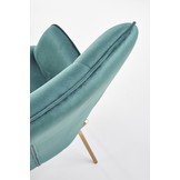 CASTEL - fauteuil - stof - 71x97x79 cm - groen goud