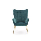 CASTEL - fauteuil - stof - 71x97x79 cm - groen goud