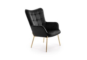 CASTEL - fauteuil - stof - 71x97x79 cm - zwart goud