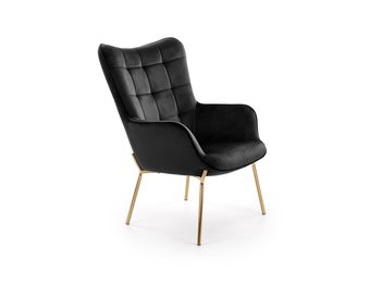 CASTEL - fauteuil - stof - 71x97x79 cm - zwart goud