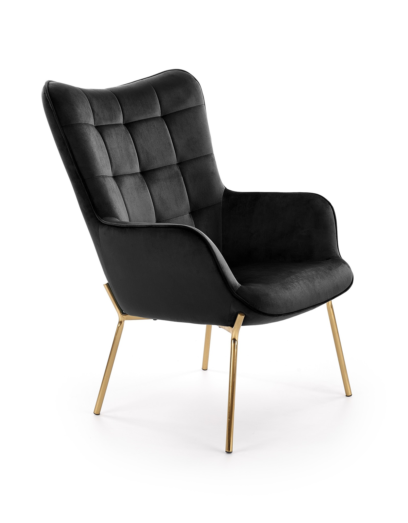CASTEL - fauteuil - stof - 71x97x79 cm - zwart goud
