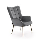 CASTEL - fauteuil - stof - 71x97x79 cm - grijs zwart