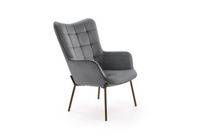 CASTEL - fauteuil - stof - 71x97x79 cm - grijs zwart