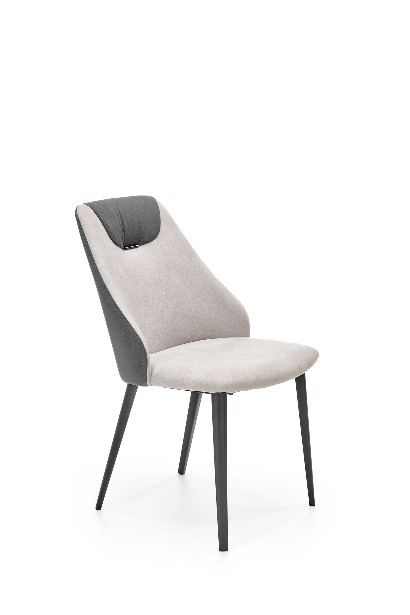 Eettafel stoel - stof - 48x85x62 cm - licht- donkergrijs