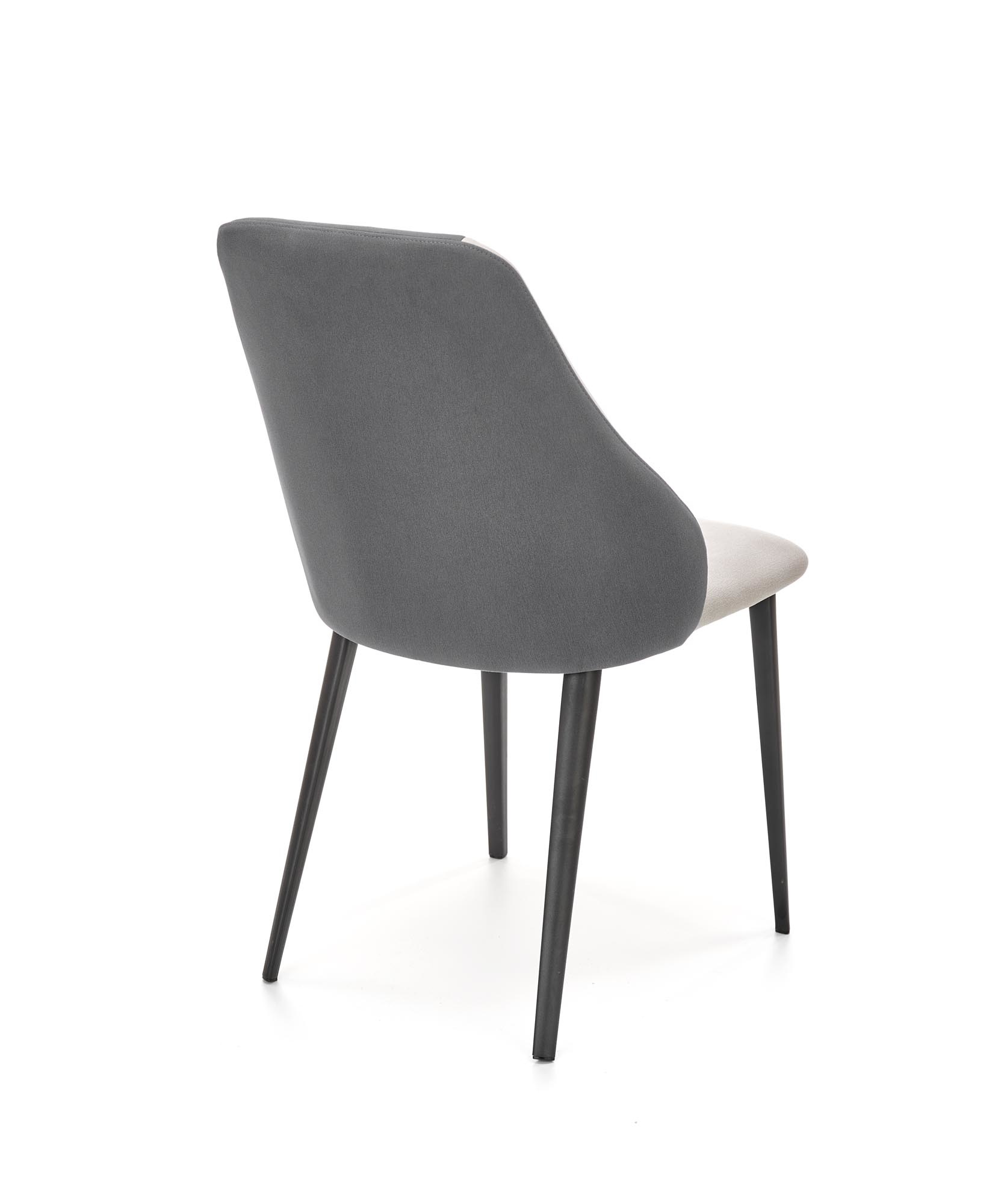 Eettafel stoel - stof - 48x85x62 cm - licht- donkergrijs