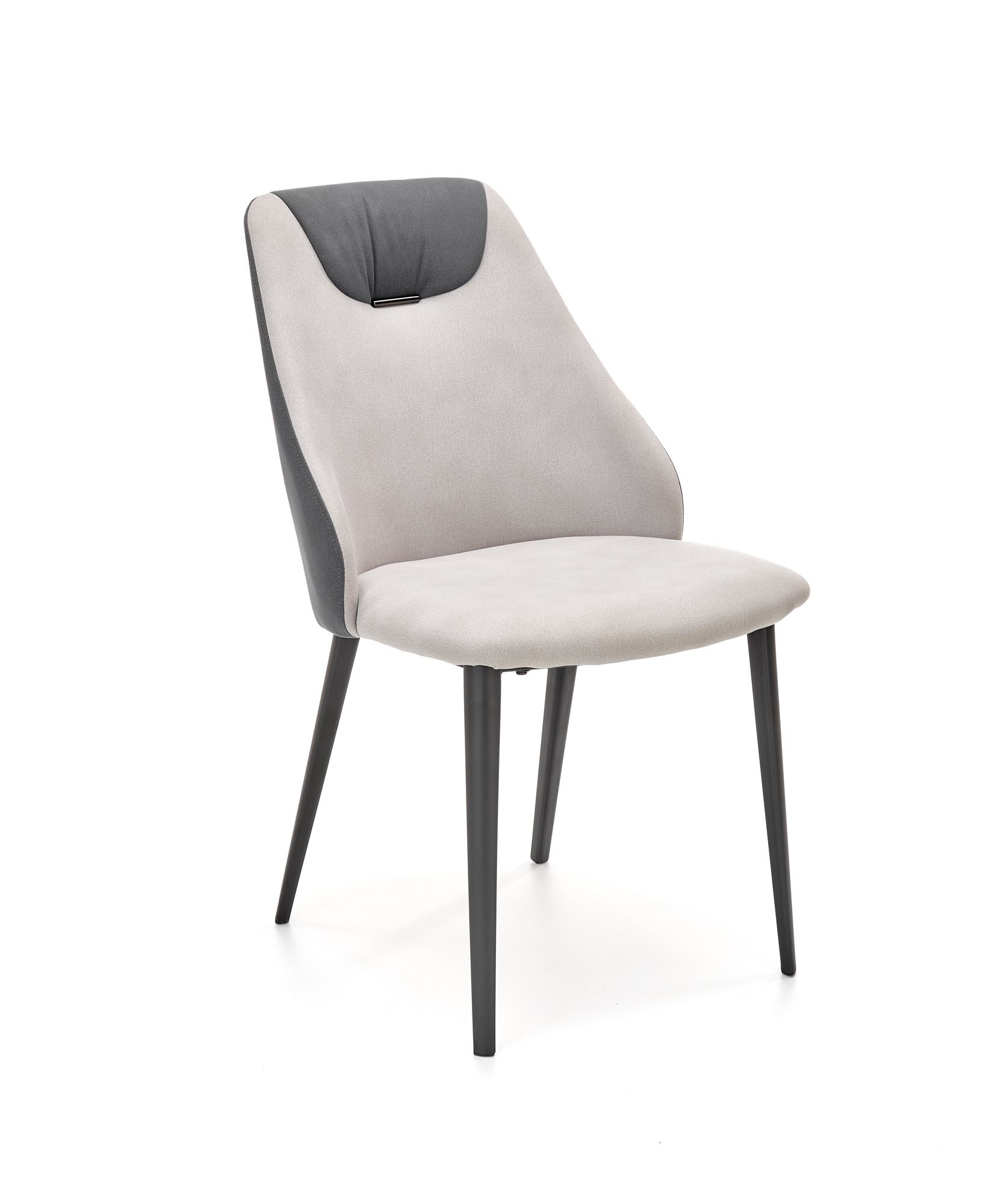 Eettafel stoel - stof - 48x85x62 cm - licht- donkergrijs
