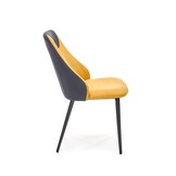 Eettafel stoel - stof - 48x85x62 cm - mosterd donkergrijs