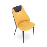 Eettafel stoel - stof - 48x85x62 cm - mosterd donkergrijs