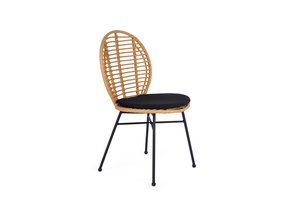 Rotan - stoel - synthetisch rotan - 48x90x57 cm -  zwart