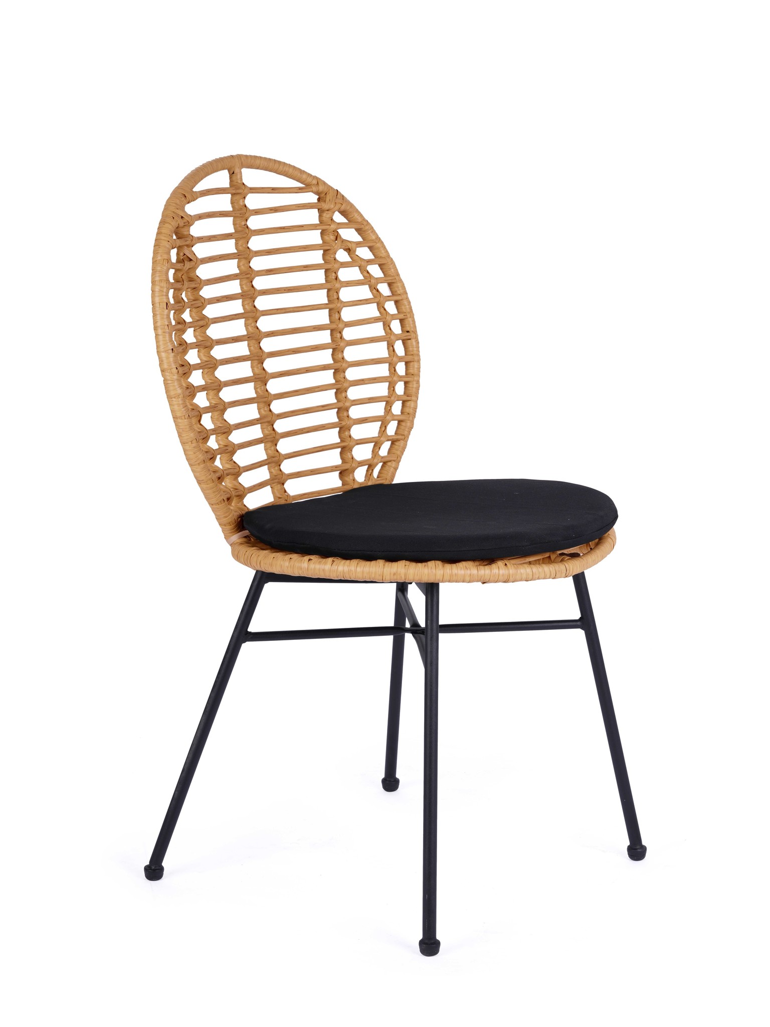 Rotan - stoel - synthetisch rotan - 48x90x57 cm - zwart