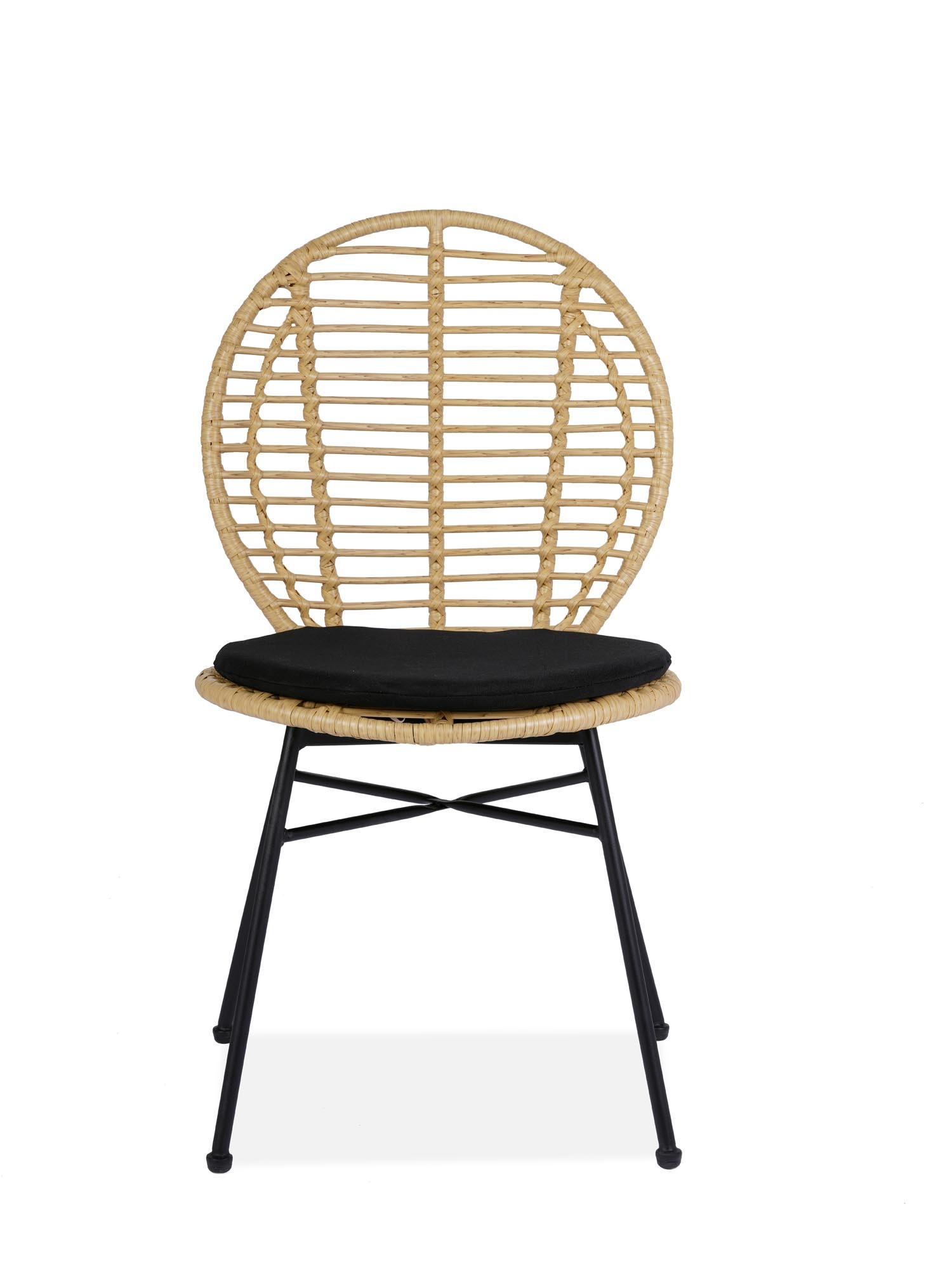 Rotan - stoel - synthetisch rotan - 48x90x57 cm - zwart