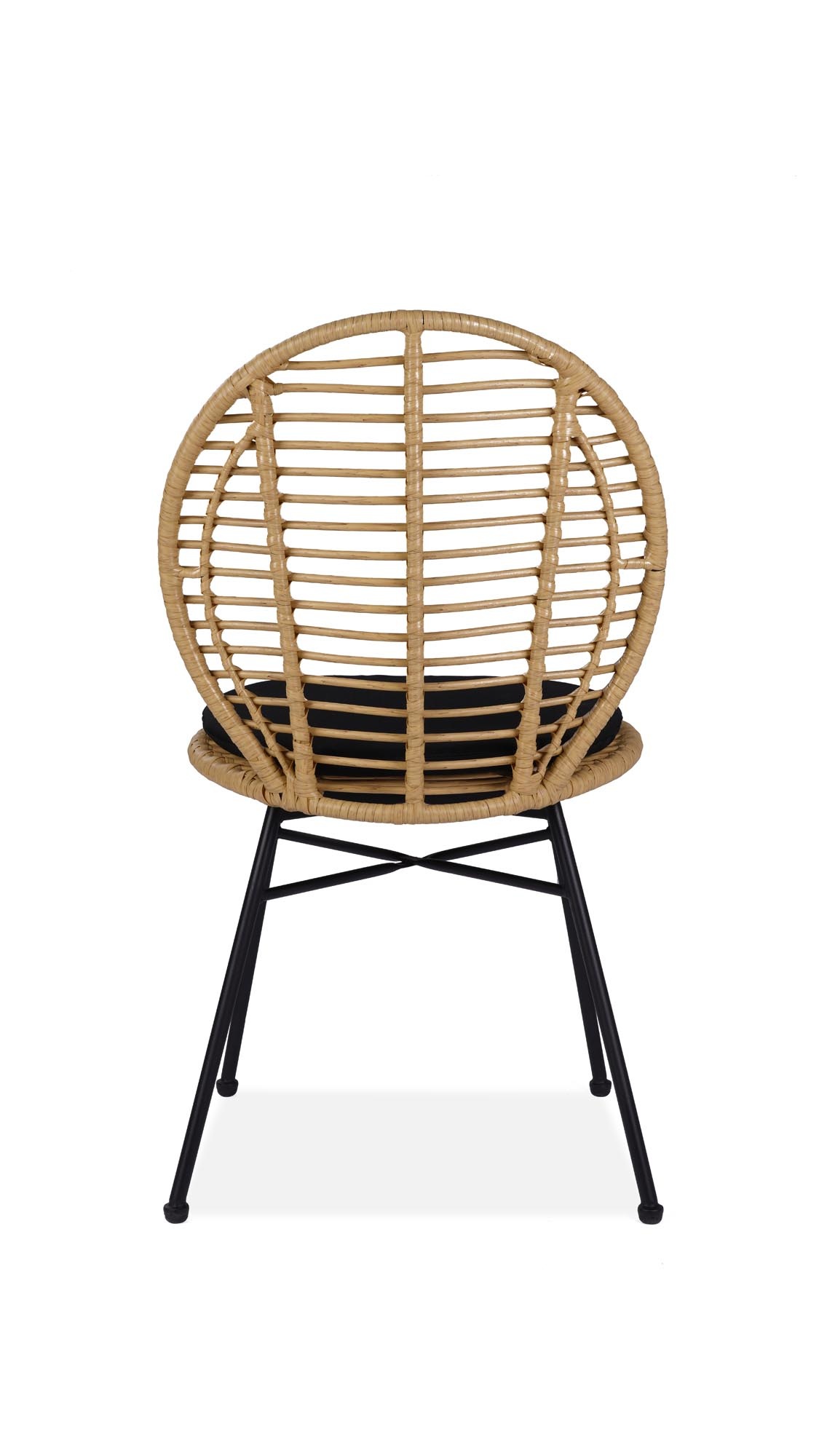Rotan - stoel - synthetisch rotan - 48x90x57 cm - zwart