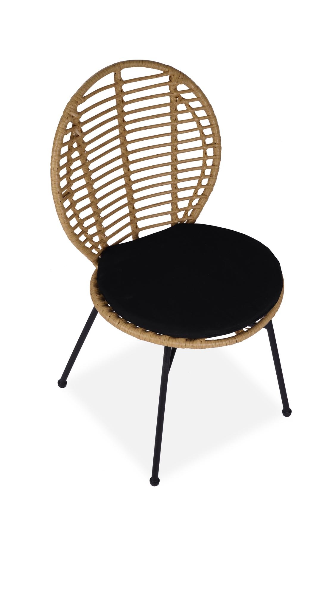 Rotan - stoel - synthetisch rotan - 48x90x57 cm - zwart