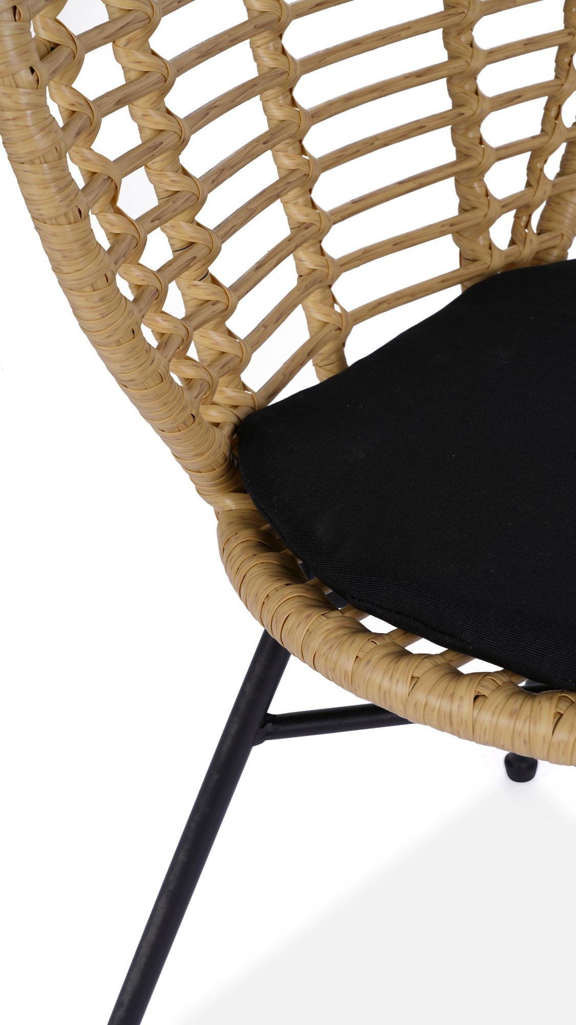 Rotan - stoel - synthetisch rotan - 48x90x57 cm - zwart
