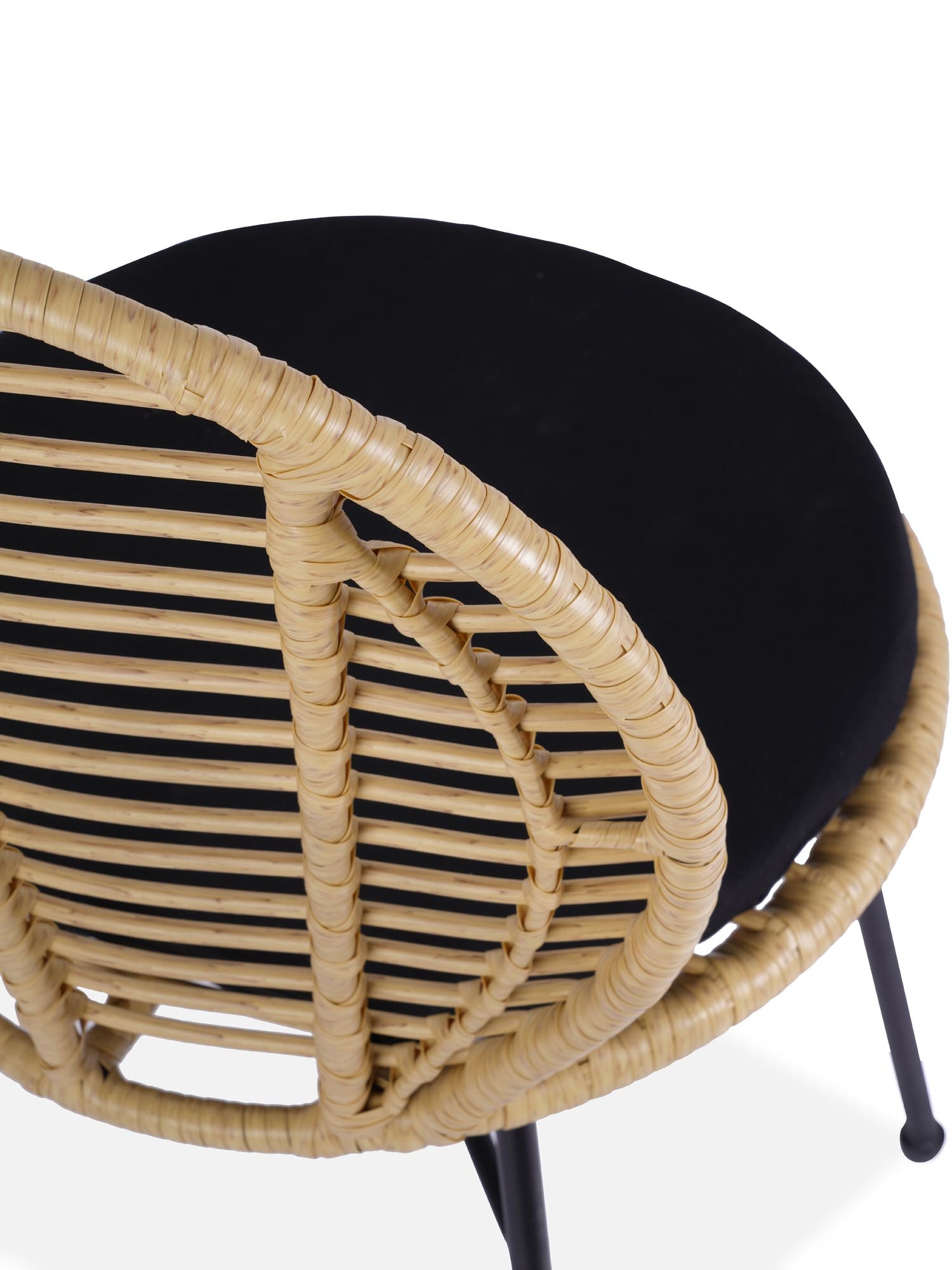 Rotan - stoel - synthetisch rotan - 48x90x57 cm - zwart